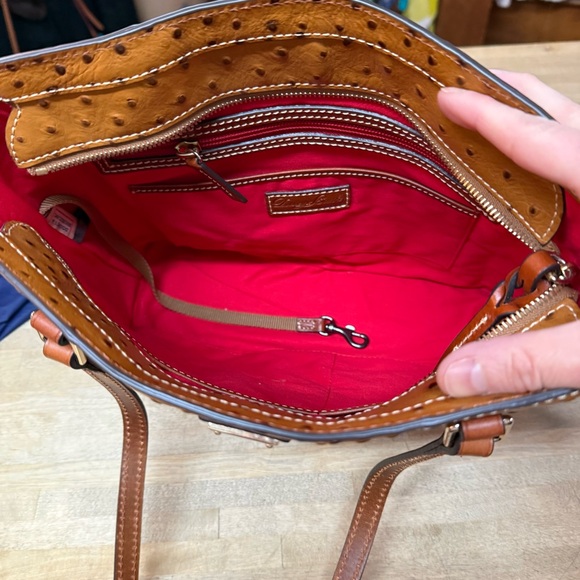 DOONEY & BOURKE Brown Ostrich Leather Lexington Tote NWT - Picture 7 of 8